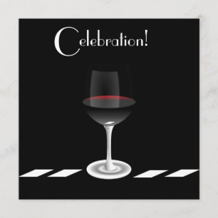 Cocktail Party Celebration in Black and White Invitation