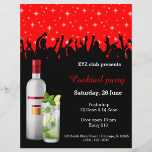 Cocktail party * choose background colour flyer