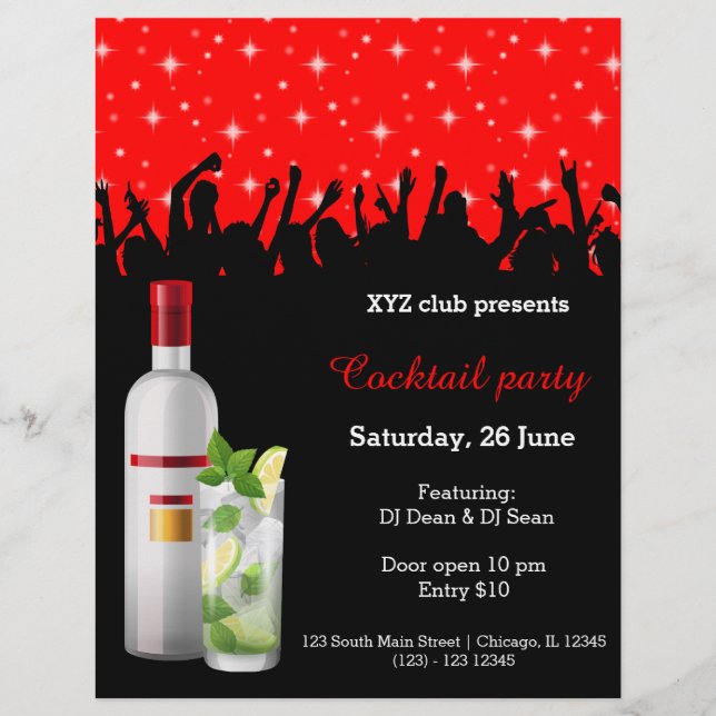 Cocktail party * choose background colour flyer (Front)