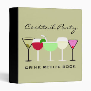Cocktail Party Drink Recipe Book Binder