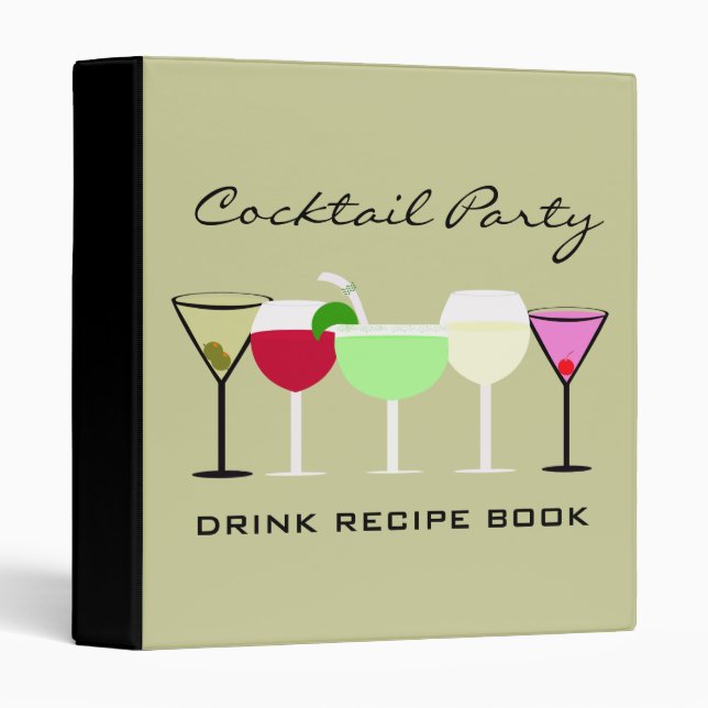 Cocktail Party Drink Recipe Book Binder (Front/Spine)