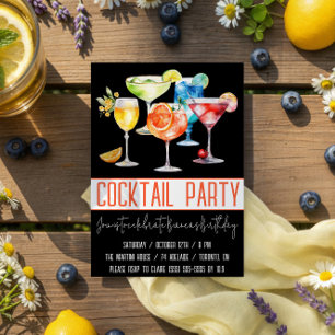 Cocktail Party, Fruity Drinks, Birthday Party Invitation