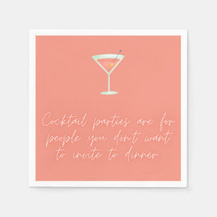 Cocktail party funny napkin salmon script