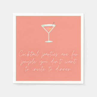 Cocktail party funny napkin salmon script