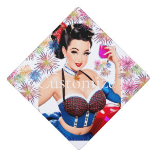 Cocktail Party Girl Thunder_Cove Graduation Cap Topper
