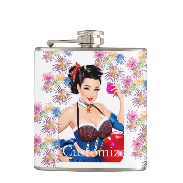 Cocktail Party Girl Thunder_Cove Hip Flask (Front)