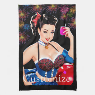 Cocktail Party Girl Thunder_Cove Kitchen Towel