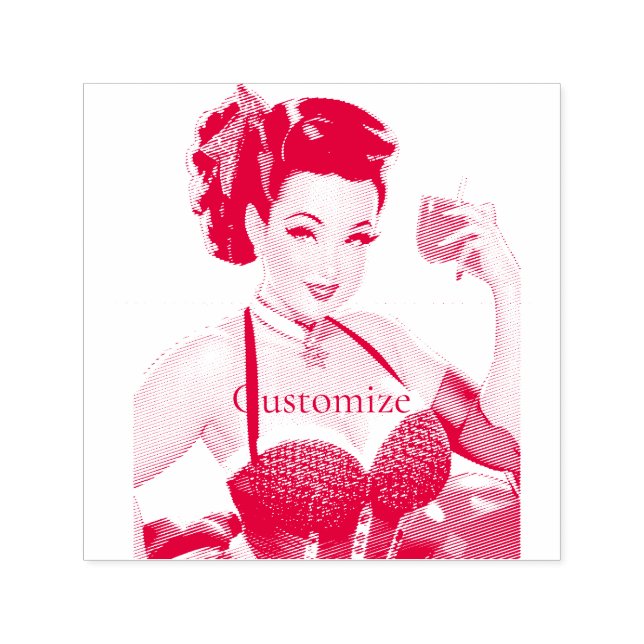Cocktail Party Girl Thunder_Cove  Self-inking Stamp (Design)