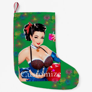 Cocktail Party Girl Thunder_Cove Small Christmas Stocking