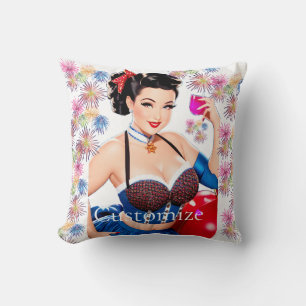 Cocktail Party Girl Thunder_Cove Throw Pillow