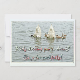 Cocktail Party Invitation - Swan Family