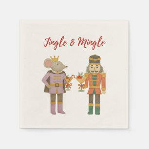 Cocktail Party Jingle Mingle Nutcracker  white Napkin