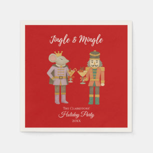 Cocktail Party Jingle Mingle Personalized Red Napkin