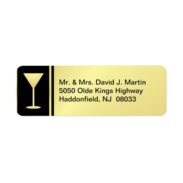 Cocktail Party Labels - Gold & Black - Small (Front)
