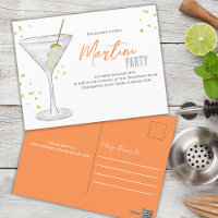 Cocktail Party Retro Typography Martini