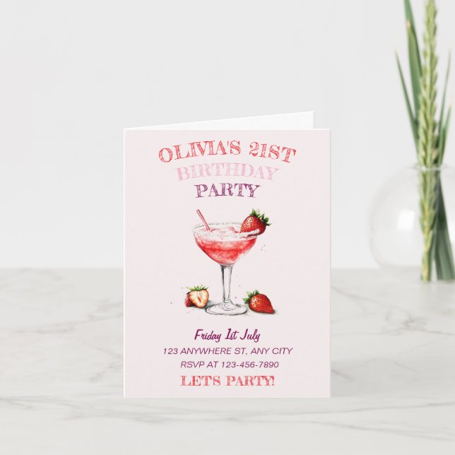 Cocktail personnalisé Invitation d'anniversaire (Devant)