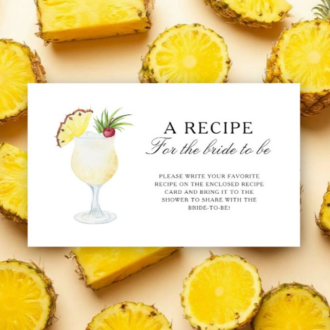 Cocktail Pineapple - Recipe for the bride to be Enclosure Card (Creator Uploaded)