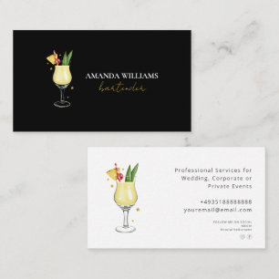  Cocktail Professional Bartender Business Card