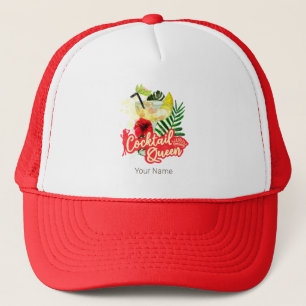 Cocktail Queen Vintage Hen Bachelorette Party Trucker Hat
