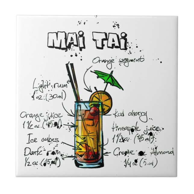 Cocktail Recipe Mai Tai Tile (Front)