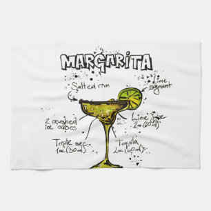 Cocktail Recipe Margarita Kitchen Towel