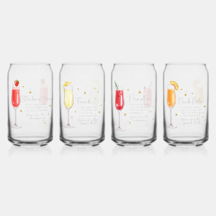 Cocktail Recipe Set 4 Can Glass