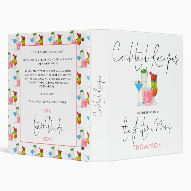 Cocktail Recipes for Bride To Be The Future Mrs Binder (Background)
