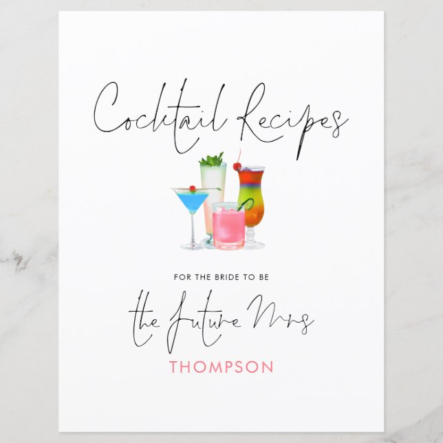 Cocktail Recipes Future Mrs Binder Header Page (Front)