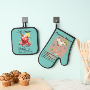 Cocktail Recipes, Kitchen Gift Sangria Oven Mitt & Pot Holder Set