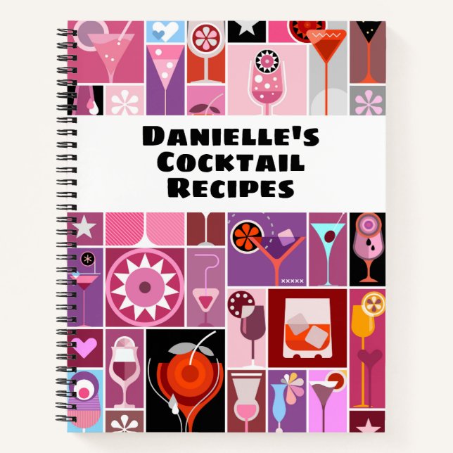 Cocktail Recipes Personalized Notebook (Front)