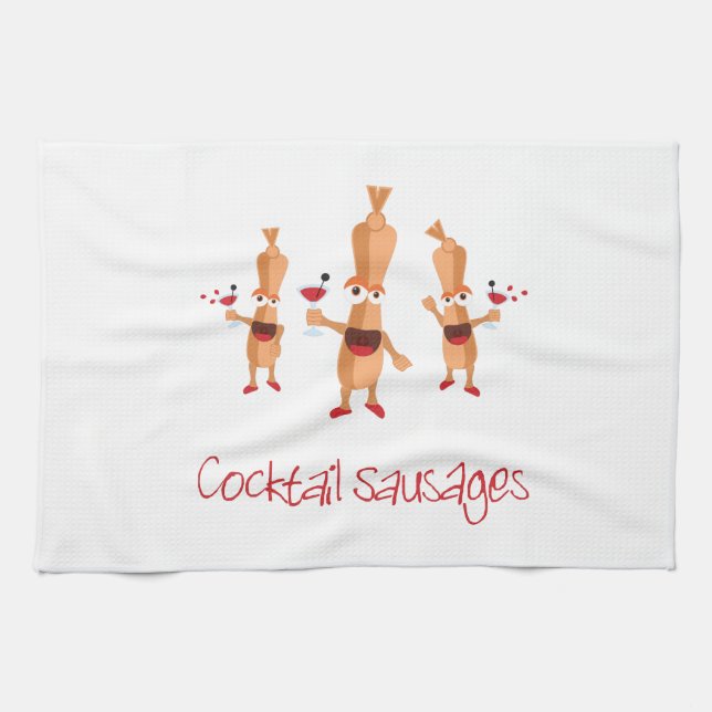 Cocktail Sausages Kitchen Towel (Horizontal)
