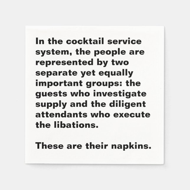 Cocktail Service System Crime Show Cocktail Napkin (Front)