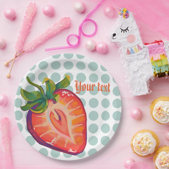 cocktail, Strawberry Paper Plate (Party)