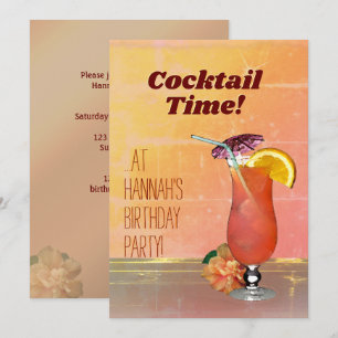 Cocktail Time ! Invitation d'anniversaire