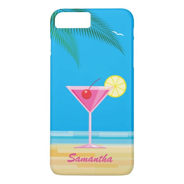Cocktail tropical et Beach iPhone 7 Plus Coque (Dos)