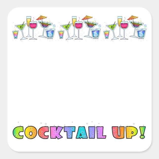 COCKTAIL UP 3 GLASSES STICKER (Front)