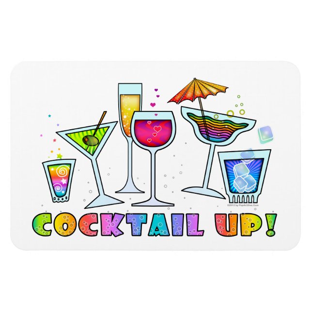 COCKTAIL UP GLASSES FLEXIBLE MAGNET (Horizontal)