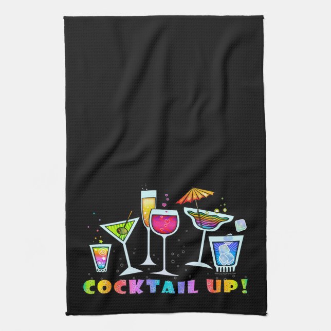 COCKTAIL UP GLASSES KITCHEN - BATH BAR TOWEL (Vertical)