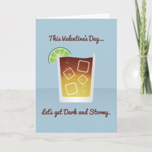 Cocktail Valentine: Let's get Dark and Stormy Holiday Card