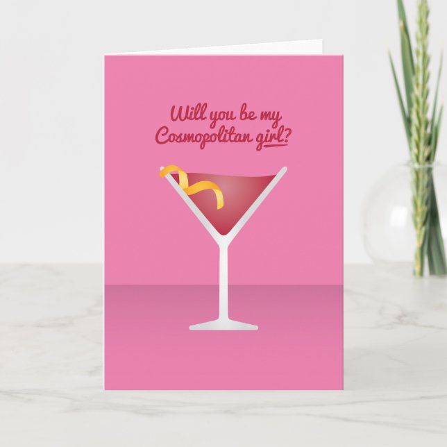 Cocktail Valentine: Will you be my Cosmopolitan Holiday Card (Front)
