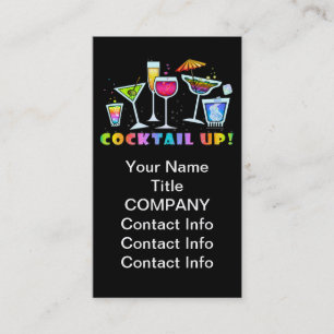 COCKTAIL VERS LE HAUT DE CARTE DE VISITE EN VERRE