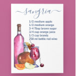 Cocktail Watercolor Recipe Mixed Drinks Sangria Po Postcard<br><div class="desc">This design may be personalized in the area provided by changing the photo and/or text. Or it can be customized by clicking Personalize this Template and then choosing the click to customize further option and delete or change the colour of the background, add text, change the text colour or style,...</div>