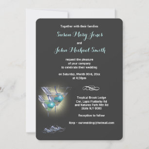 Cocktail wedding rehearsal invitation