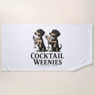 Cocktail Weenies Funny Dachshund Wiener Dog Beach Towel