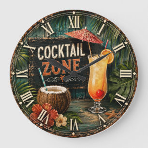 Cocktail Zone Tropical Large Clock