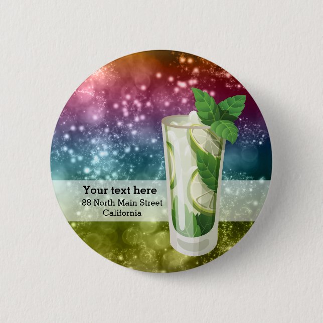 Cocktails 2 Inch Round Button (Front)