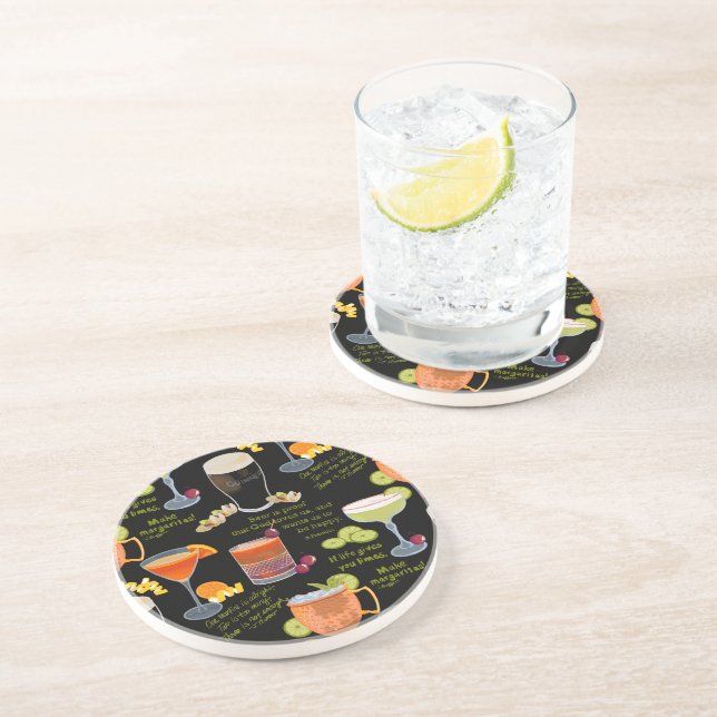 Cocktails and contemplation coaster (Side)