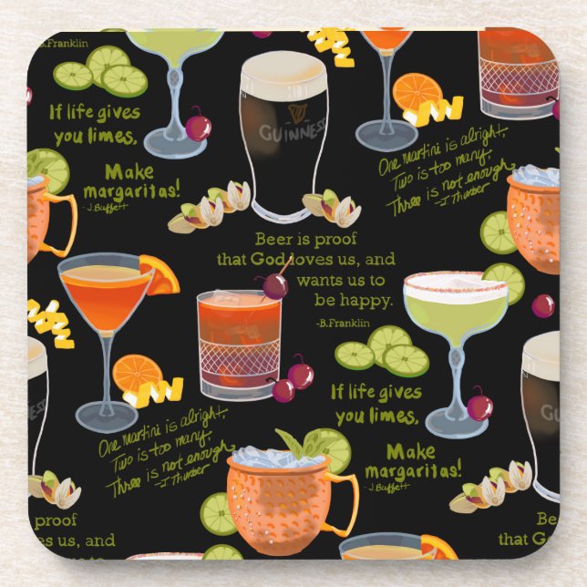 Cocktails and contemplation coaster (Front)