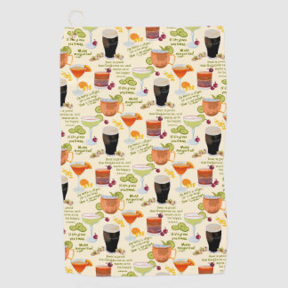 Cocktails and conversation golf towel