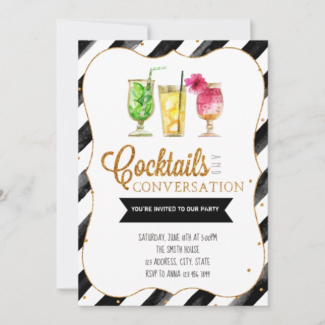 Cocktails and conversation invitation (Front)